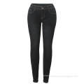 MID Waist Black Skinny Stretch Denim Jeans for Ladies